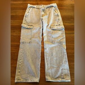 7 For All Mankind Light Blue Logan Relaxed Cargo Jeans